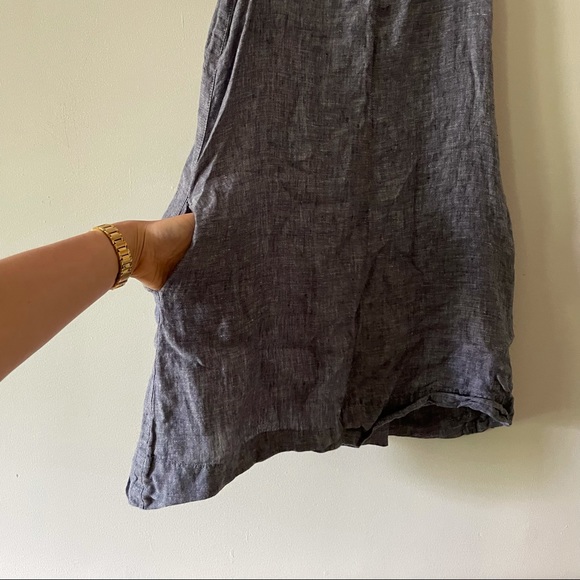 Rachel Ashwell Linen Blue denim mini tent dress with pockets - Picture 2 of 4